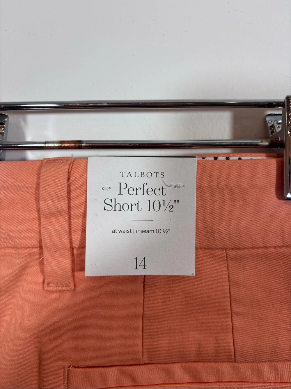 TALBOTS Perfect Short 10½” NEW Size 14 Orange stretch twill knee length